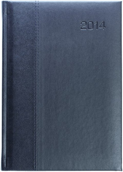 Kalendarz A5 STANDARD książkowy (KS1), 01 - granat staria / trama 2024 TELEGRAPH