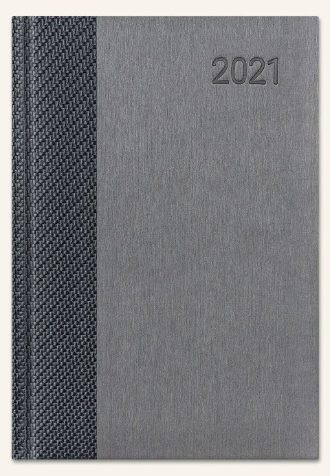 Kalendarz A5 dzienny KS1-16 szary szlif STANDARD 2022 TELEGRAPH