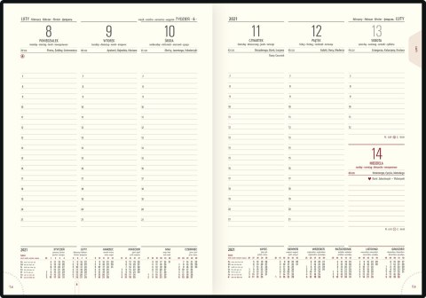 Kalendarz B5 CLASSIC tydzień na 2 stronach C2-05 niebieski 2022 TELEGRAPH