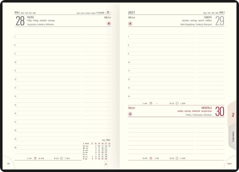 Kalendarz A-5 LUX książkowy (L3), 10 - czarny indi / rok metalic 2023 TELEGRAPH