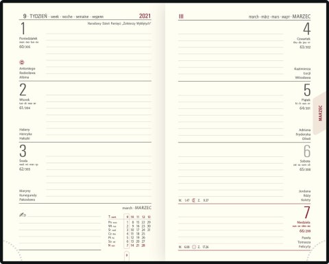 Kalendarz A-6 Notesowy CLASSIC książkowy (C4), 09 - czarny karo 2025 TELEGRAPH