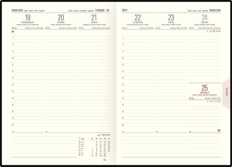 Kalendarz A-5 BEST CLASSIC książkowy (C3), 04 - granat fabric 2023 TELEGRAPH