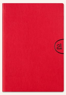 Kalendarz A-5 BEST CLASSIC książkowy (C3), 18 - czerwony linea / naklejka laminat 2023 TELEGRAPH