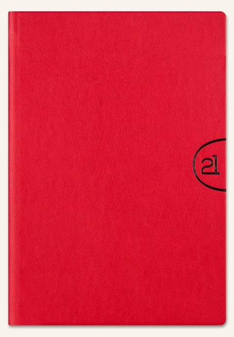 Kalendarz A-5 BEST CLASSIC książkowy (C3), 18 - czerwony linea / naklejka laminat 2023 TELEGRAPH