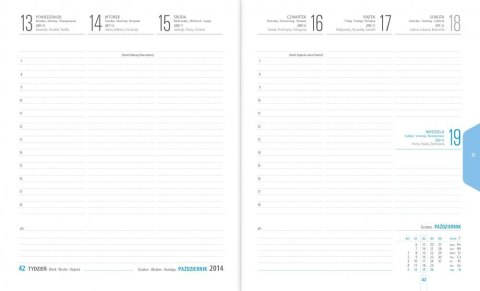 Kalendarz A5 PLUS książkowy (U3)13 grafit/teksas wstawka TELEGRAPH