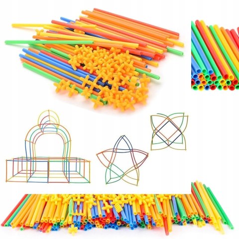 KLOCKI KONSTRUKCYJNE SŁOMKI KUFEREK ZESTAW 600 EL. HC-018-6P