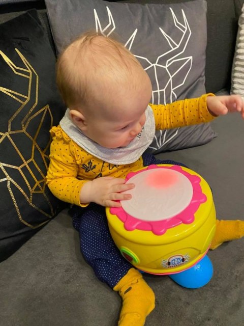 WESOŁY INTERAKTYWNY BĘBENEK MUZYKA ŚWIATŁA 6622 R