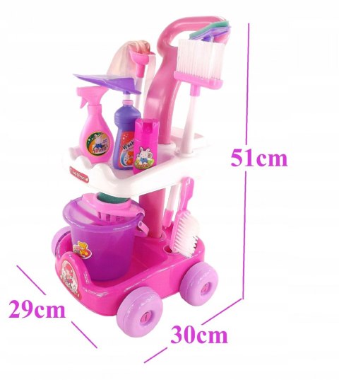 Śliczny zestaw do sprzątania wiaderko akcesoria 5953