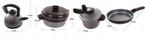 KUCHNIA ZESTAW DUŻE GARNKI AKCESORIA CZAJNIK 5701S