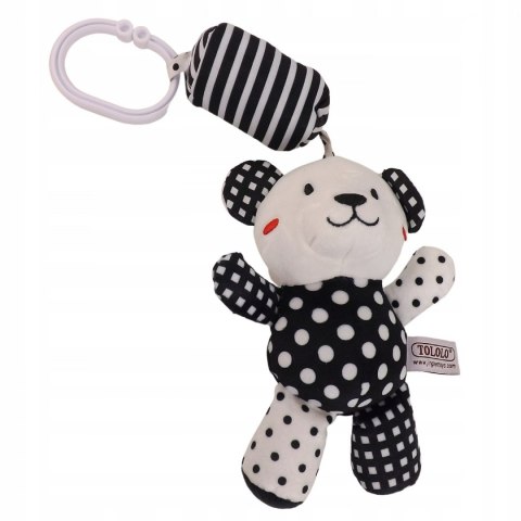 Kontrastowa sensoryczna zawieszka grzechotka dzwoneczek KRÓWKA 0805K