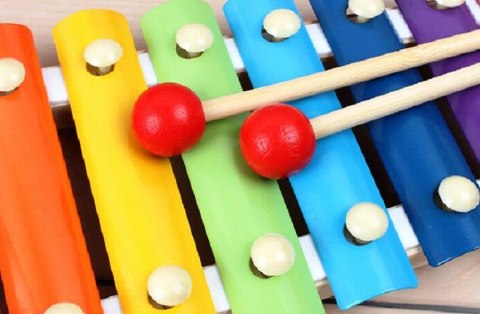 Cymbałki drewniane dla dziecka kolorowe edukacyjne