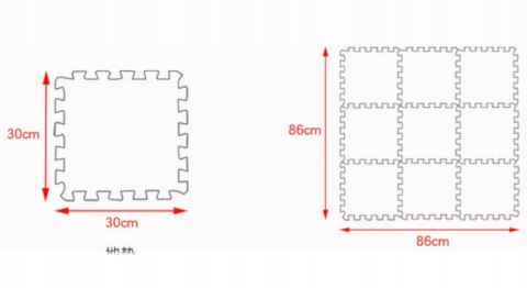 Grube Puzzle piankowe mata eva 9 szt zwierzątka 38
