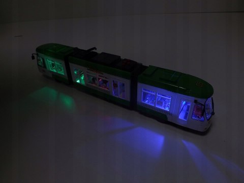 DUŻY TRAMWAJ JEŹDZI DŹWIĘKI ŚWIATŁA baterie 1258Z