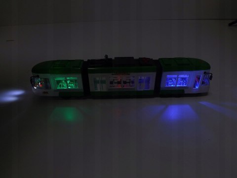 DUŻY TRAMWAJ JEŹDZI DŹWIĘKI ŚWIATŁA baterie 1258Z
