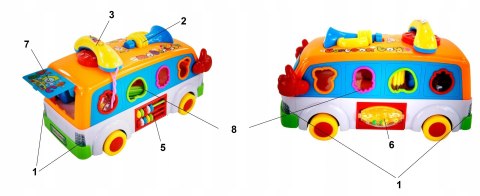 INTERAKTYWNY AUTOBUSIK Z TELEFONEM KLOCKI 2201N