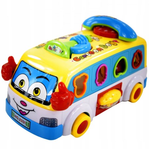 INTERAKTYWNY AUTOBUSIK Z TELEFONEM KLOCKI 2201Ż