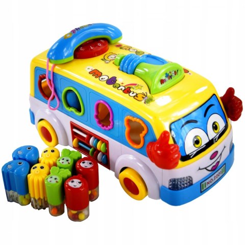 INTERAKTYWNY AUTOBUSIK Z TELEFONEM KLOCKI 2201Ż