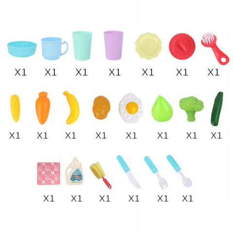 DUŻY ZLEWOZMYWAK AKCESORIA KRAN WODA 25el. P41N