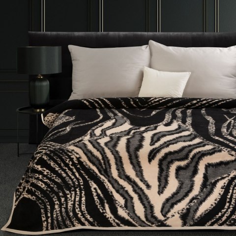 CIEPŁY KOC EUROFIRANY PLED AKRYL 220 X 240 NARZUTA BEŻOWY