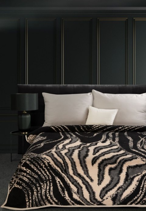 CIEPŁY KOC EUROFIRANY PLED AKRYL 220 X 240 NARZUTA BEŻOWY