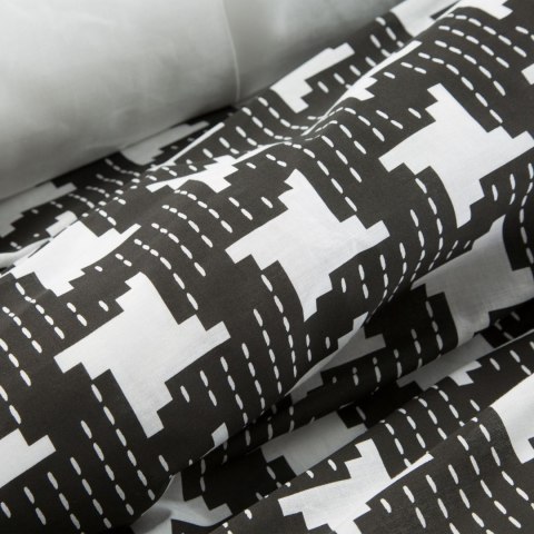 POŚCIEL EUROFIRANY KOMPLET POŚCIELI BAWEŁNIANEJ SONIA 160X200 CM, 2 SZT. 70X80 CM CZARNY