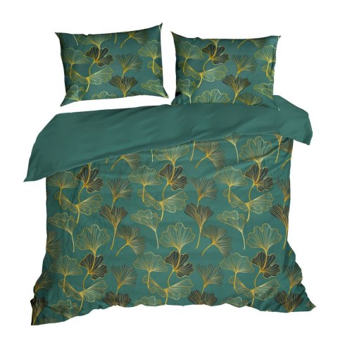 KOMPLET POŚCIELI SATYNOWEJ NIKA 160X200 CM, 2 SZT. 70X80 CM CIEMNOZIELONY