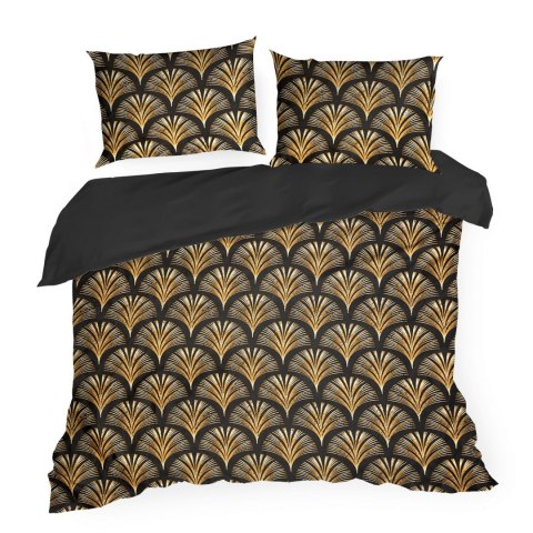 POŚCIEL EUROFIRANY KOMPLET POŚCIELI SATYNOWEJ NIKA 160X200 CM, 2 SZT. 70X80 CM CZARNY