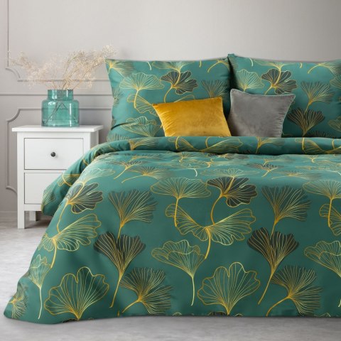 POŚCIEL EUROFIRANY KOMPLET POŚCIELI SATYNOWEJ NIKA 220X200 CM, 2 SZT. 70X80 CM CIEMNOZIELONY