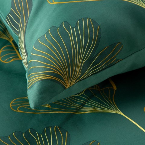 POŚCIEL EUROFIRANY KOMPLET POŚCIELI SATYNOWEJ NIKA 220X200 CM, 2 SZT. 70X80 CM CIEMNOZIELONY