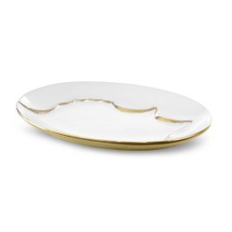 PATERA DEKORACYJNA EUROFIRANY  EBRU 25X17X2 CM BIAŁY