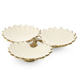 PATERA EUROFIRANY DEKORACYJNA HIRAL 37X35X6 CM KREMOWY