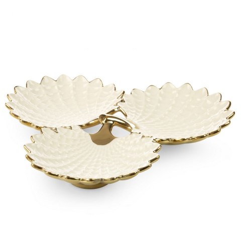 PATERA EUROFIRANY DEKORACYJNA HIRAL 37X35X6 CM KREMOWY