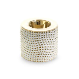 ŚWIECZNIK DEKORACYJNY VERDA 8X8X7 CM BIAŁY