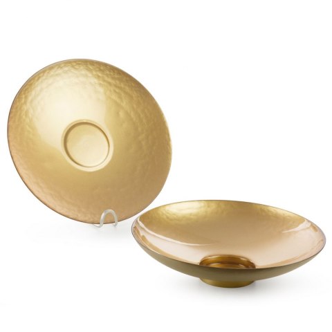 SZKLANA PATERA EUROFIRANY   DEKORACYJNA    KALA (FI) 37X4 CM ZŁOTY