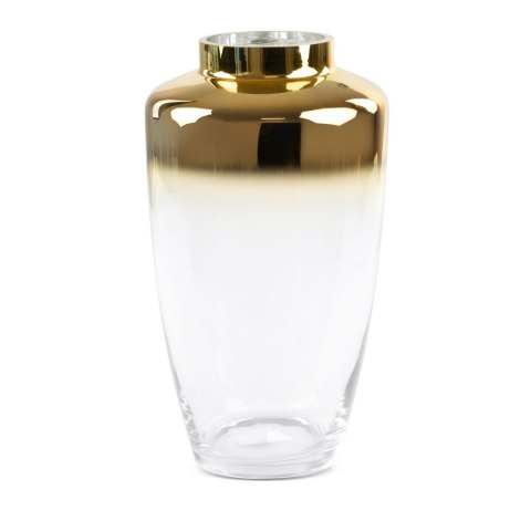 SZKLANY WAZON DEKORACYJNY EUROFIRANY ZOJA (FI) 20X35 CM ZŁOTY