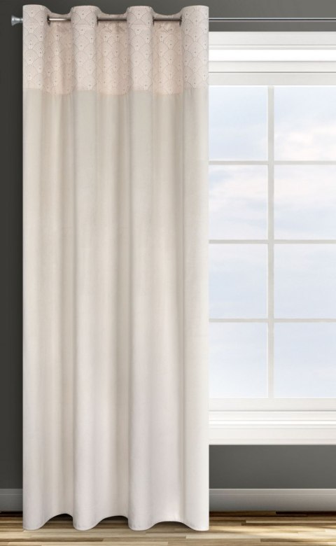 ZASŁONA GOTOWA EUROFIRANY    1SZT. D91 AGNES 140X250 CM KREMOWY