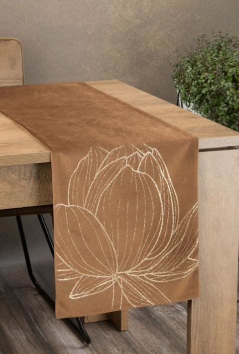 BIEŻNIK EUROFIRANY OBRUS   BLINK 12 35 X 180 CM BRĄZOWY