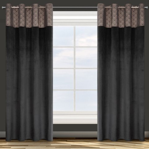 ZASŁONA GOTOWA EUROFIRANY    1SZT. D91 AGNES 140X250 CM CZARNY