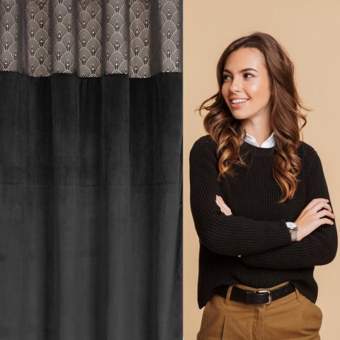 ZASŁONA GOTOWA EUROFIRANY    1SZT. D91 AGNES 140X250 CM CZARNY