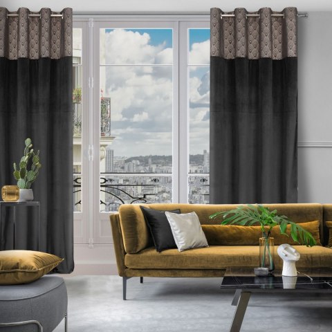 ZASŁONA GOTOWA EUROFIRANY    1SZT. D91 AGNES 140X250 CM CZARNY