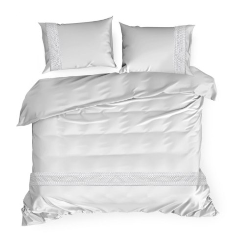 POŚCIEL EUROFIRANY KOMPLET POŚCIELI BAWEŁNIANEJ LANA7 160X200 CM, 2 SZT. 70X80 CM BIAŁY