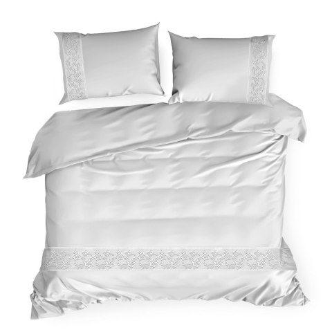 POŚCIEL EUROFIRANY KOMPLET POŚCIELI BAWEŁNIANEJ LANA8 220X200 CM, 2 SZT. 70X80 CM BIAŁY