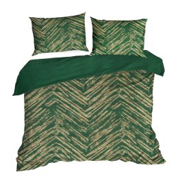 POŚCIEL EUROFIRANY KOMPLET POŚCIELI W PUDEŁKU METALI10 220X200 70X80 220X200 CM, 2 SZT. 70X80 CM CIEMNOZIELONY