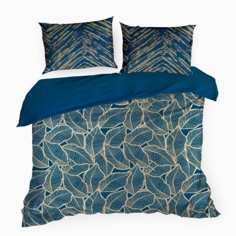 POŚCIEL EUROFIRANY KOMPLET POŚCIELI W PUDEŁKU METALI17 220X200 70X80 220X200 CM, 2 SZT. 70X80 CM GRANATOWY