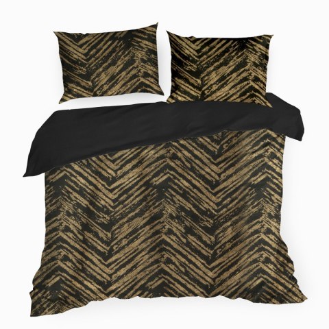 POŚCIEL EUROFIRANY KOMPLET POŚCIELI W PUDEŁKU METALIC7 220X200 70X80 220X200 CM, 2 SZT. 70X80 CM CZARNY