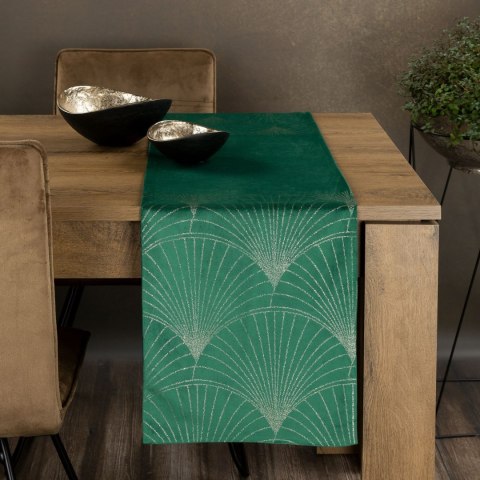 BIEŻNIK EUROFIRANY OBRUS   BLINK 14 35X140 CM CIEMNOZIELONY