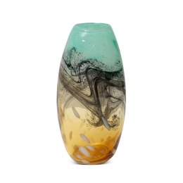 SZKLANY WAZON DEKORACYJNY PATTY 15X10X27 CM WIELOKOLOROWY
