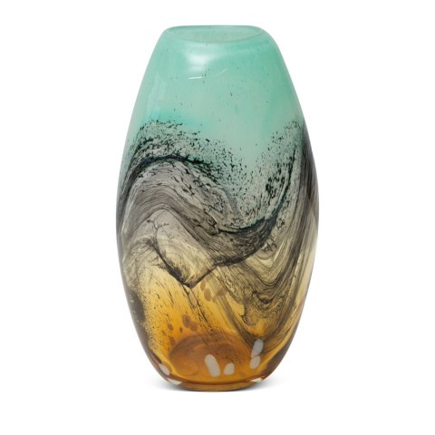 SZKLANY WAZON DEKORACYJNY PATTY 17X14X30 CM WIELOKOLOROWY