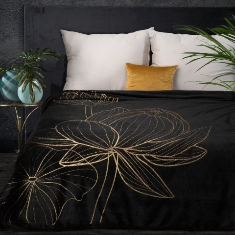 CIEPŁY KOC EUROFIRANY PLED LILI 150 X 200 NARZUTA CZARNY