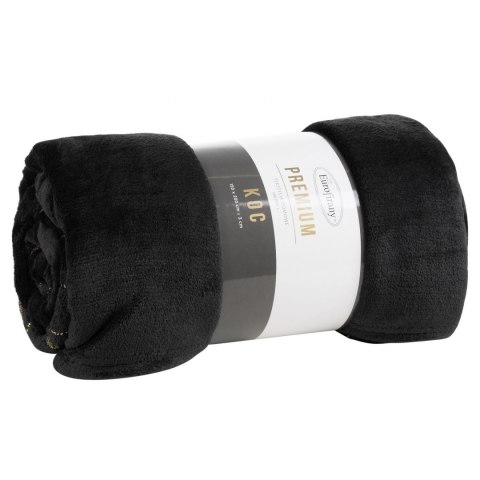 CIEPŁY KOC EUROFIRANY PLED LILI 150 X 200 NARZUTA CZARNY